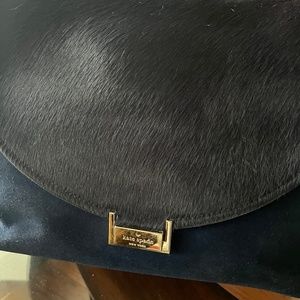 Kate Spade, Navy Suede and Fur, Like New Unique shape and material